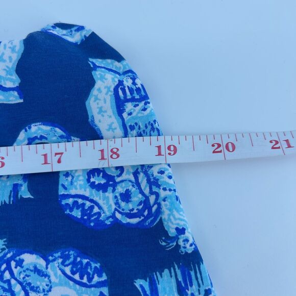 Lilly Pulitzer Kristen Swing Dress SZ L Joy Ride Elephant Sleeveless Blue Dress - Picture 11 of 13